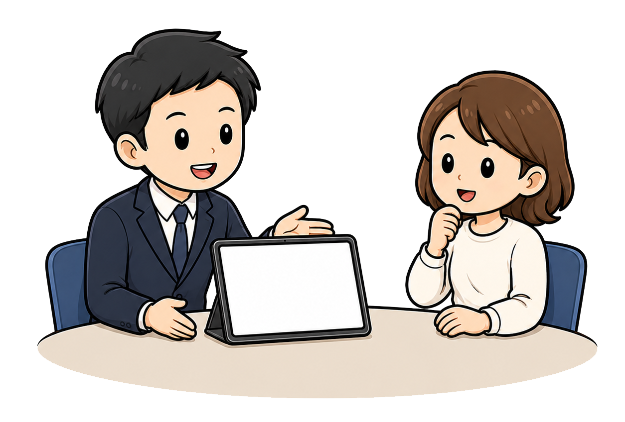 シミュレーションを説明するイラスト
