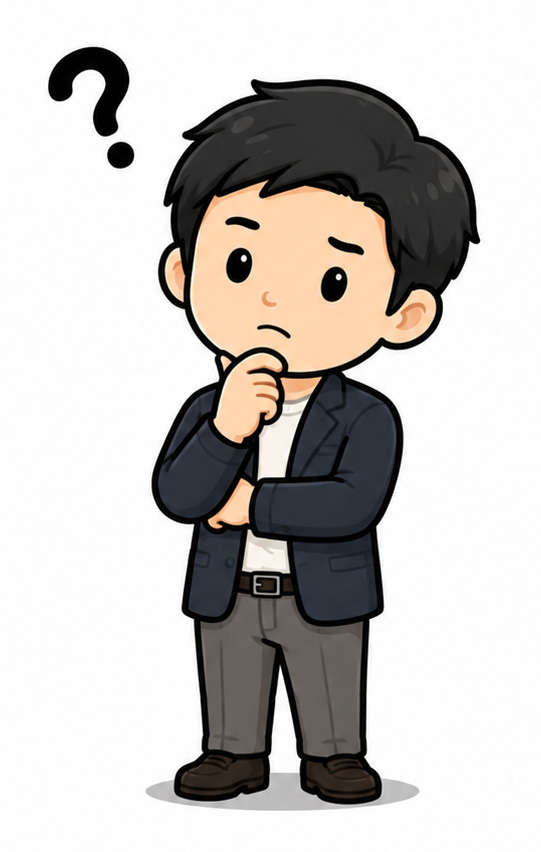 電気代について考える男性のイラスト